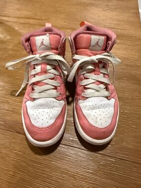 Jordan Kids' Pink and White High-Top Sneakers